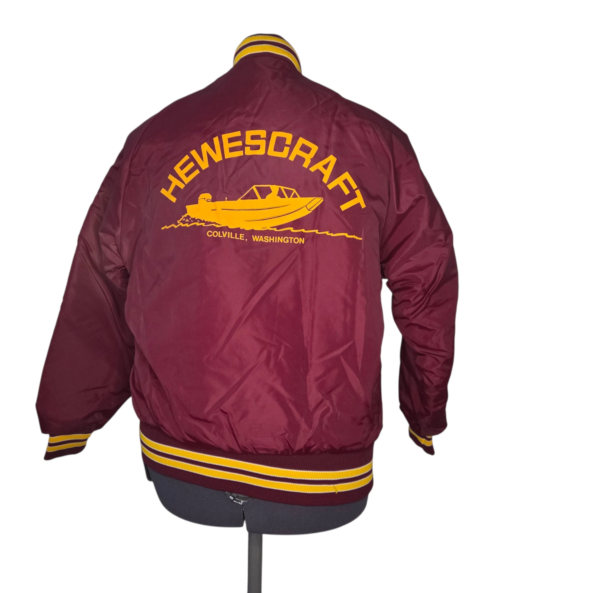 Vintage Hewescraft Pla-Jac by Dunbrooke Size Medium Baseball Satin Jacket
