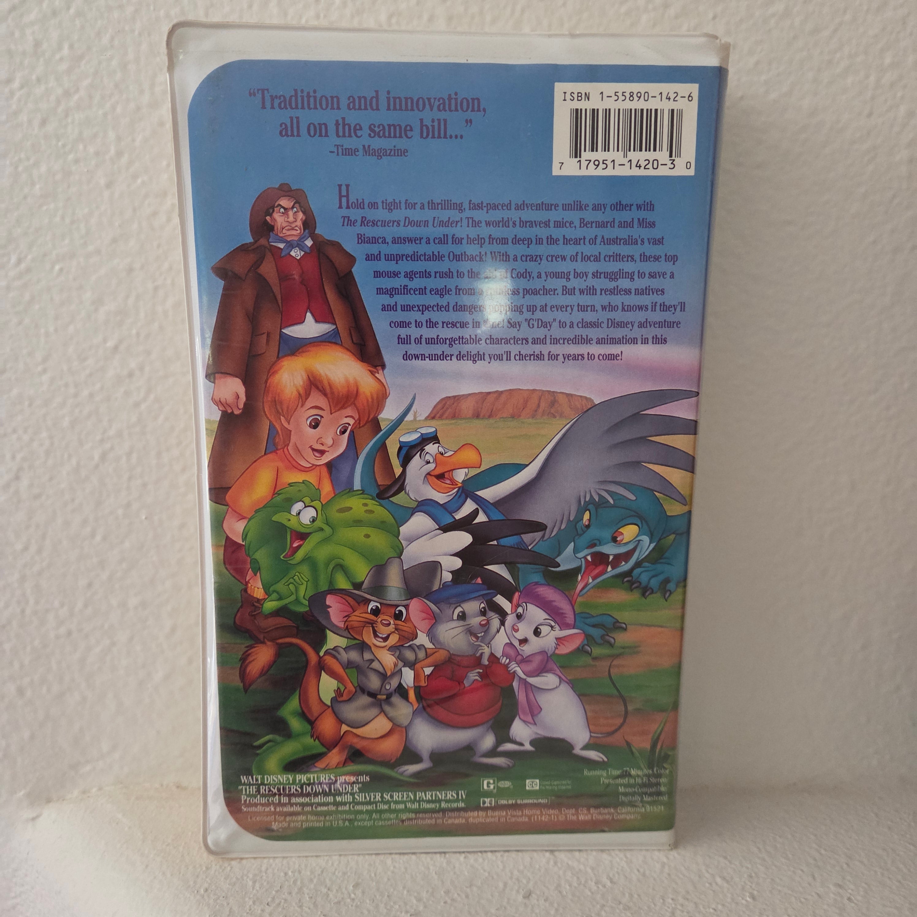 Disney The Rescuers Down Under black diamond VHS