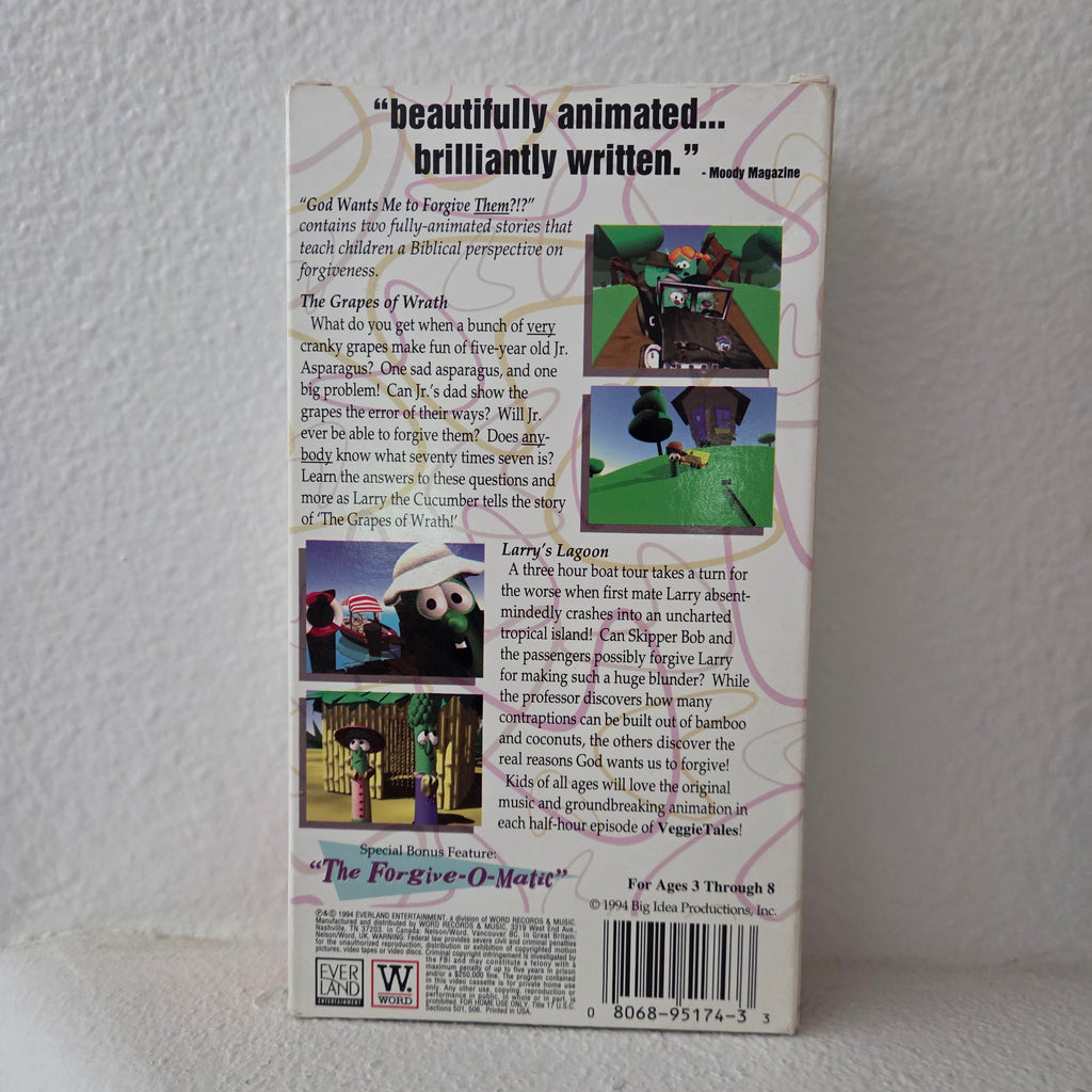 Veggie Tales VHS God Wants Me to Forgive Them!?