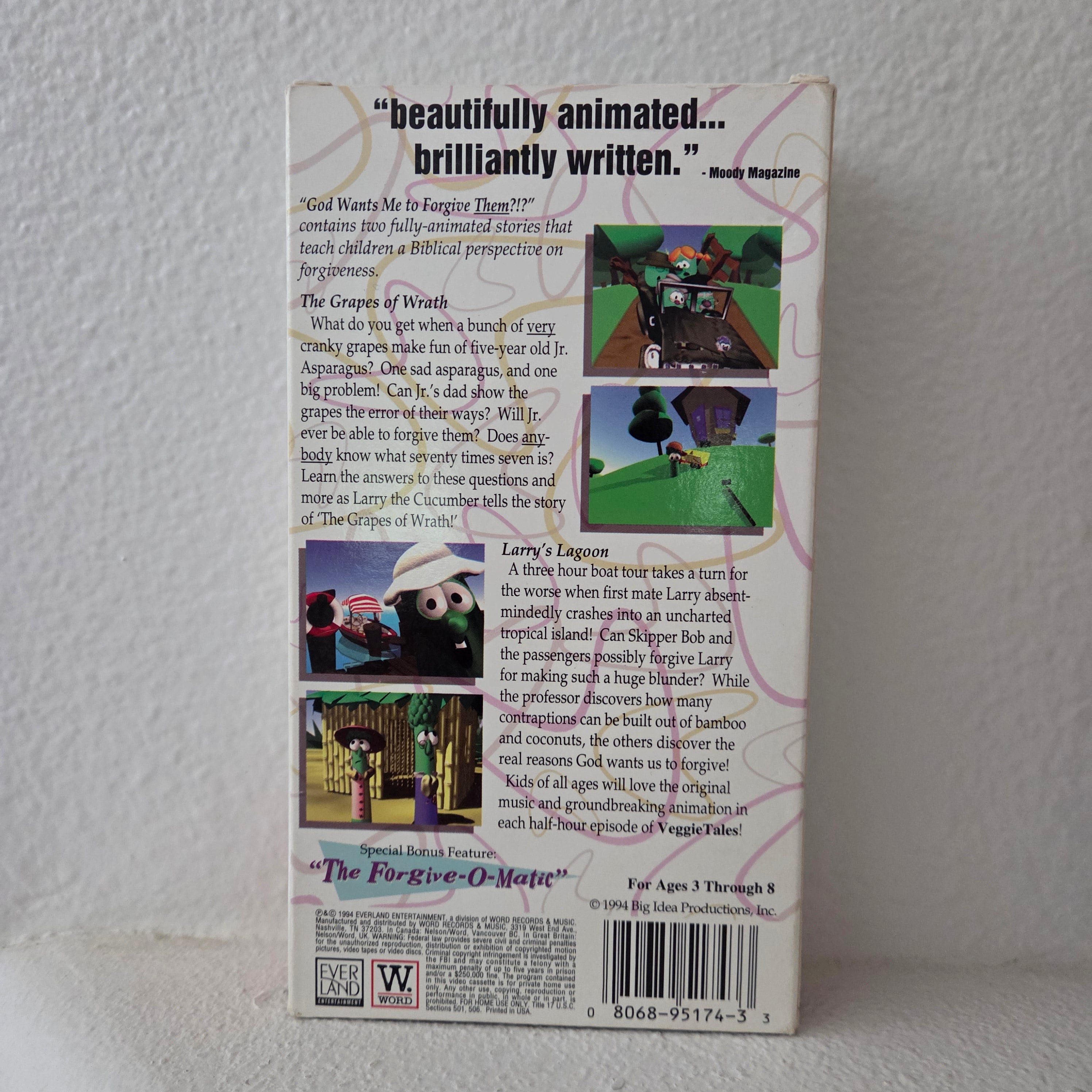 Veggie Tales VHS God Wants Me to Forgive Them!?